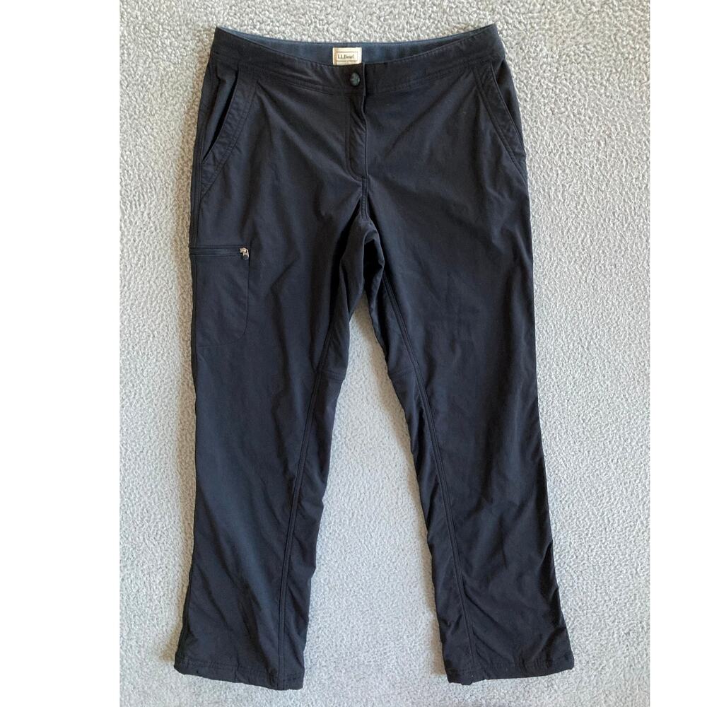 L.L. Bean Pants 6 Small Cargo Zip Up Pockets Stretch Black Athletic Hiking